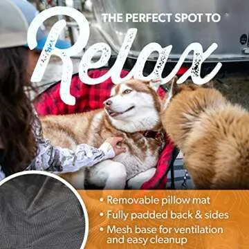 Kuma Outdoor Gear Lazy Bear Dog Bed with Carry Bag, Ultimate Portable Luxury Outdoor Dog Bed for Camping, Glamping & Outdoor Adventures (Sierra/Black)