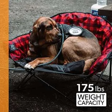 Kuma Outdoor Gear Lazy Bear Dog Bed with Carry Bag, Ultimate Portable Luxury Outdoor Dog Bed for Camping, Glamping & Outdoor Adventures (Sierra/Black)