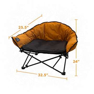 Kuma Outdoor Gear Lazy Bear Dog Bed with Carry Bag, Ultimate Portable Luxury Outdoor Dog Bed for Camping, Glamping & Outdoor Adventures (Sierra/Black)