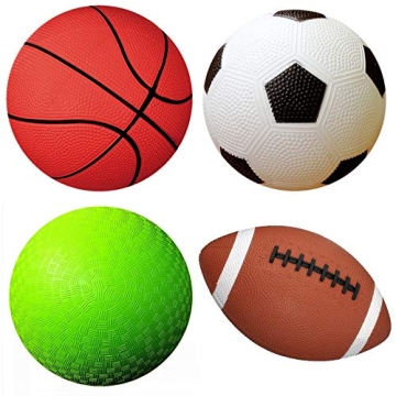AppleRound 4 Sports Balls with Pump - Kids Gift