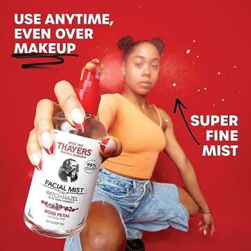 Thayers Alcohol-Free Witch Hazel Facial Mist Toner with Aloe Vera, Rose Petal, Soothing and Hydrating, For All Skin Types, 8 oz