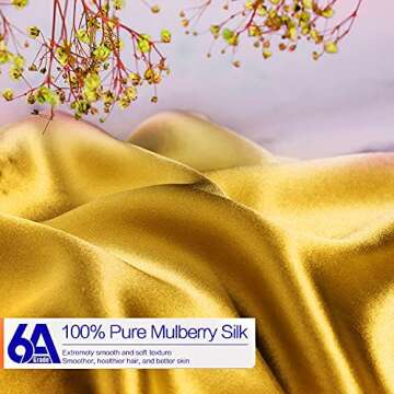 100% Mulberry Silk Pillowcase for Hair and Skin, Luxurious Design with Hidden Zipper - King Size (Cu...