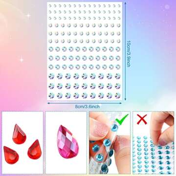 2254 Pcs Eye Body Face Gems Jewels Self Adhesive Rhinestone Stickers Temporary Makeup Eye Rhinestone...