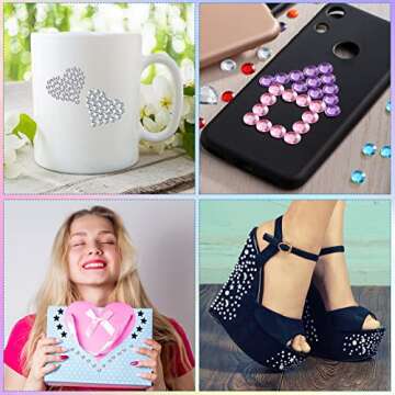 2254 Pcs Eye Body Face Gems Jewels Self Adhesive Rhinestone Stickers Temporary Makeup Eye Rhinestone Jewels Crystal for Nail Festival Carnival Crafts Art