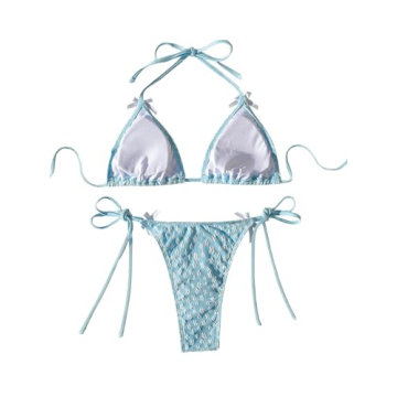 GORGLITTER Women's High Cut Thong Bikini Set for Summer