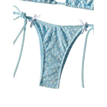 GORGLITTER Women's High Cut Thong Bikini Set for Summer