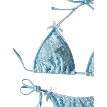 GORGLITTER Women's High Cut Thong Bikini Set for Summer