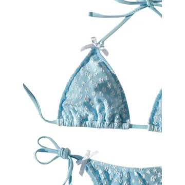 GORGLITTER Women's High Cut Thong Bikini Set for Summer