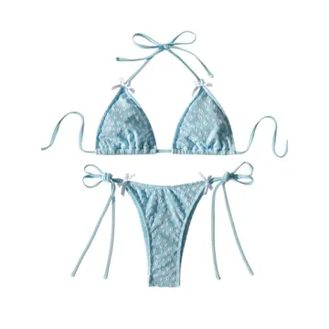 GORGLITTER Women's High Cut Thong Bikini Set for Summer