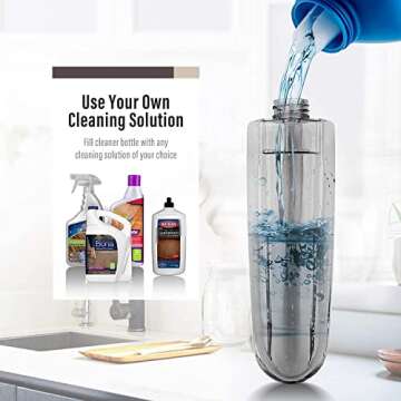 Spray Mop for Floor Cleaning, Floor Mop with a Refillable Spray Bottle and 3 Washable Pads, Flat Mop for Home Kitchen Hardwood Laminate Wood Ceramic Tiles Floor Cleaning (Brown)