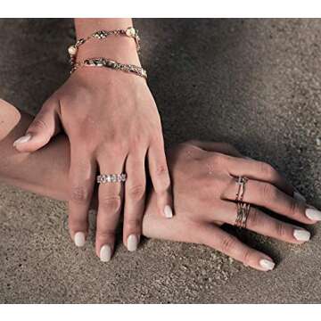 Barzel 18K Gold Plated Statement Ring For Women – (Gold, 5)