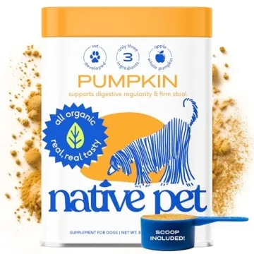 Native Pet Organic Pumpkin for Dogs (8 oz) - All-Natural Fiber to Prevent Waste