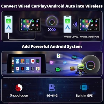 ATOTOZONE CB6 Wireless CarPlay Android Auto Adapter