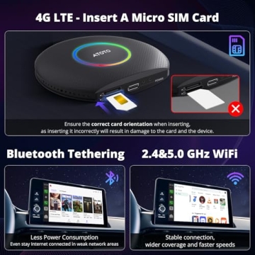 ATOTOZONE CB6 Wireless CarPlay Android Auto Adapter