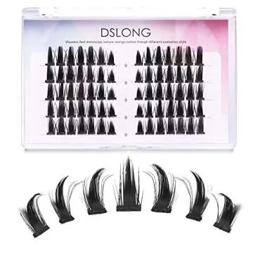 DSLONG Manga Lashes Natural Look Individual Lash Wispy Silky Anime Eyelashes Cluster Japanese Cosplay False Eyelashes Reusable, Look Like Extensions DIY At Home