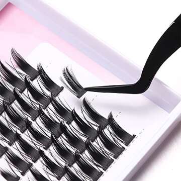 DSLONG Manga Lashes Natural Look Individual Lash Wispy Silky Anime Eyelashes Cluster Japanese Cosplay False Eyelashes Reusable, Look Like Extensions DIY At Home