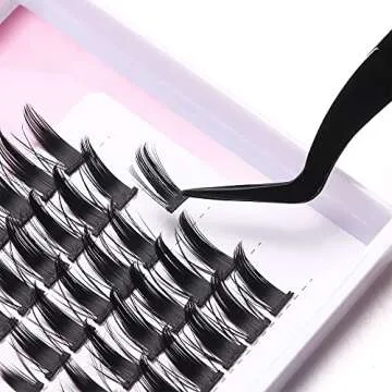 DSLONG Manga Lashes Natural Look Individual Lash Wispy Silky Anime Eyelashes Cluster Japanese Cosplay False Eyelashes Reusable, Look Like Extensions DIY At Home