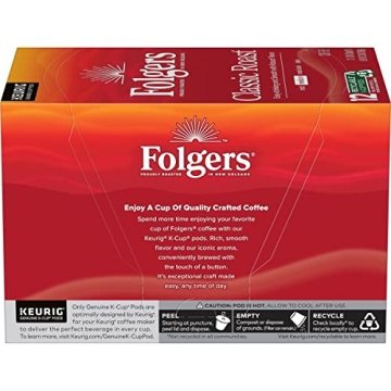 Folgers Classic Roast Coffee K-Cup Pods, 72 Count