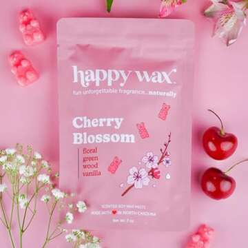 Happy Wax Orchard Blossom Spring Mix Soy Wax Melts - 6 Total Oz. Includes 2 oz Cherry Vanilla, 2 oz Apple Blossom & Honey, and 2 oz Cherry Blossom scents (Cherry & Apple Mix, 3 (2oz Bags))