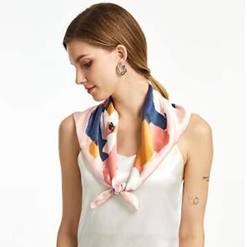 Stylish mokoomiss Silk Feeling Scarf for Women 27.5 x 27.5