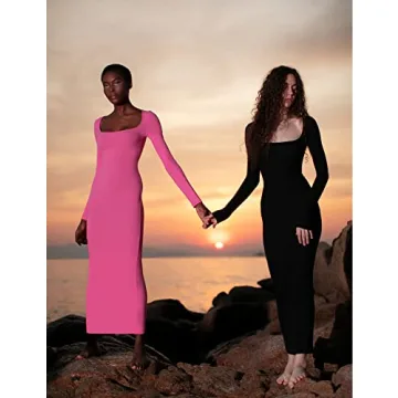 PUMIEY Long Sleeve Maxi Dress - Stylishly Comfortable for Women