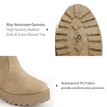 MUSSHOE Chelsea Chunky Heel Boots for Stylish Comfort