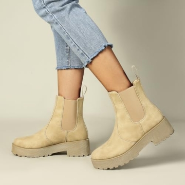 MUSSHOE Chelsea Chunky Heel Boots for Stylish Comfort