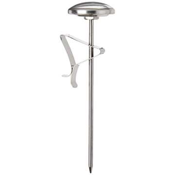 CDN ProAccurate® Instant Read Beverage Frothing Thermometer with Clip for Precise Temperature Measurement, 5" Stainless Steel Stem, Yellow Case (IRB220-F)