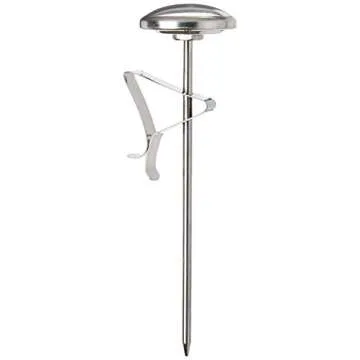 CDN ProAccurate® Instant Read Beverage Frothing Thermometer with Clip for Precise Temperature Measurement, 5" Stainless Steel Stem, Yellow Case (IRB220-F)