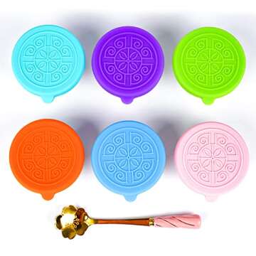 maieray Salad Dressing Container To Go For Lunch Box,6x1.6oz Reusable Small Condiment Cup Containers With Silicone Lids,Stainless Steel Leakproof Dipping Sauce Cups, Mini Food Storage Containers