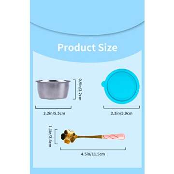 maieray Salad Dressing Container To Go For Lunch Box,6x1.6oz Reusable Small Condiment Cup Containers With Silicone Lids,Stainless Steel Leakproof Dipping Sauce Cups, Mini Food Storage Containers