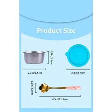 maieray Salad Dressing Container To Go For Lunch Box,6x1.6oz Reusable Small Condiment Cup Containers With Silicone Lids,Stainless Steel Leakproof Dipping Sauce Cups, Mini Food Storage Containers