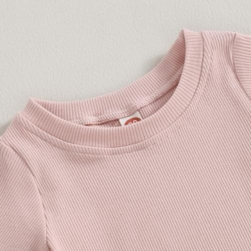 Kupretty Toddler Girl Summer Clothes Set Light Pink