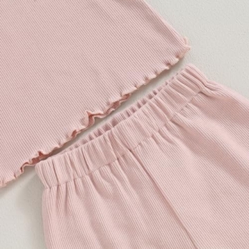 Kupretty Toddler Girl Summer Clothes Set Light Pink