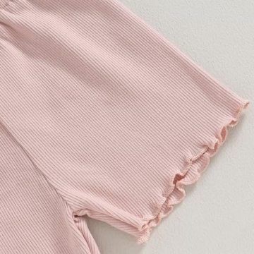 Kupretty Toddler Girl Summer Clothes Set Light Pink