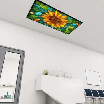 Magnetic Decorative Ceiling Light Covers - 4 Pack Sunflower Style
