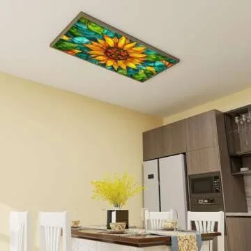 Magnetic Decorative Ceiling Light Covers - 4 Pack Sunflower Style
