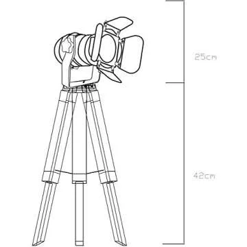 Farmhouse Vintage Adjustable Cinema Tripod Wood Table Lamp - Nautical Industrial Black Retro Style Spotlights Searchlights Wooden Standing Lamp Cinema Movie Props-for Living Room Bedroom