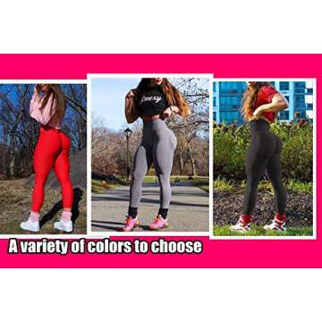Women's High Waist Workout Gym Vital Seamless Leggings Butt Lift Smile Tummy Control Stretchy Yoga Pants Red