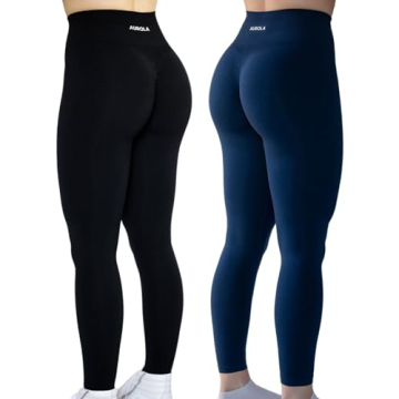 AUROLA Intensify 2 Pieces Set Workout Leggings for Women Seamless Scrunch Tights Tummy Control Pants...