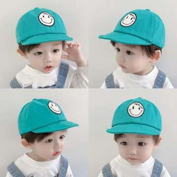 Baby Baseball Cap Toddler Infant Sun Hat Breathable Kids Boys Girls Cute Cap Hat for Spring Summer (...