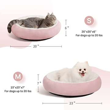 Love's Cabin Cozy Round Donut Bed for Pets 20in
