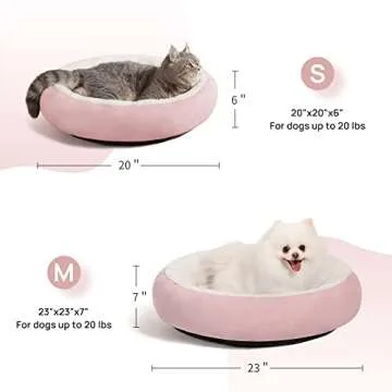 Love's Cabin Cozy Round Donut Bed for Pets 20in