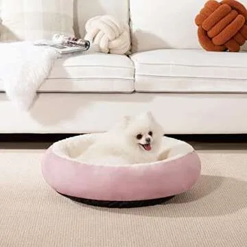 Love's Cabin Cozy Round Donut Bed for Pets 20in