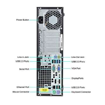 HP ELITEDESK 800 G1 SFF Slim Business Desktop Computer, Intel Core i5 4670 3.40 GHz, 4GB RAM, 500GB HDD, DVD, USB 3.0, Windows 10 Pro 64 Bit (Renewed)