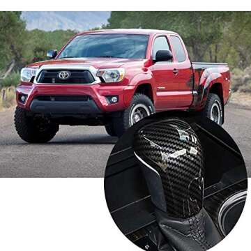 Tocatus Gear Shift Knob Trim for Toyota Tacoma 2016-2024, ABS Carbon Fiber - Enhance Your Ride!