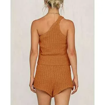 Sherrylily Womens Romper Outfits Sleeveless Vests Tops Tie Front Pants Overalls Jumpsuits