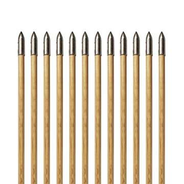 E5E10 Handmade Wooden Arrows 33inch with Feathers