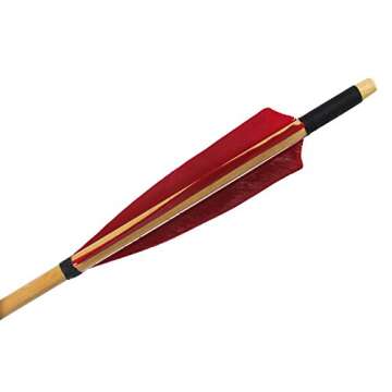 E5E10 Handmade Wooden Arrows 33inch with Feathers