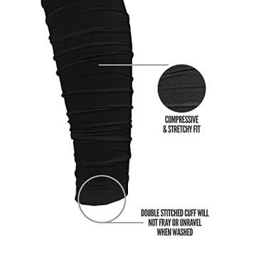 Nxtrnd Football Leg Sleeves, Calf Sleeves for Men & Boys, Sold as a Pair (Black)